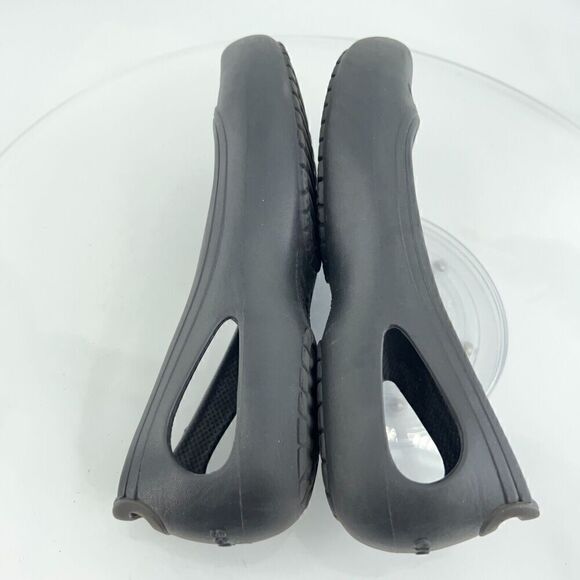CROCS Women's Kadee Flats Size 7 Slingback Shoe Black Rubber Slip On Vented - Picture 6 of 8